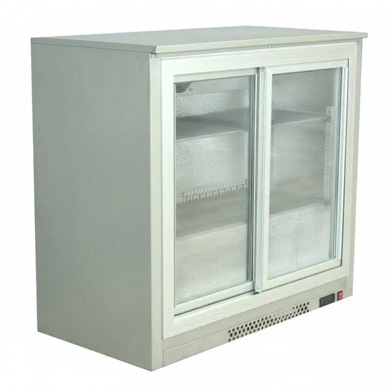 Senox SBCS-250 Bar Tipi Şişe Soğutucu Dolap, 2 Sürgülü Kapılı, 238 Lt, Krom, Gri - 1
