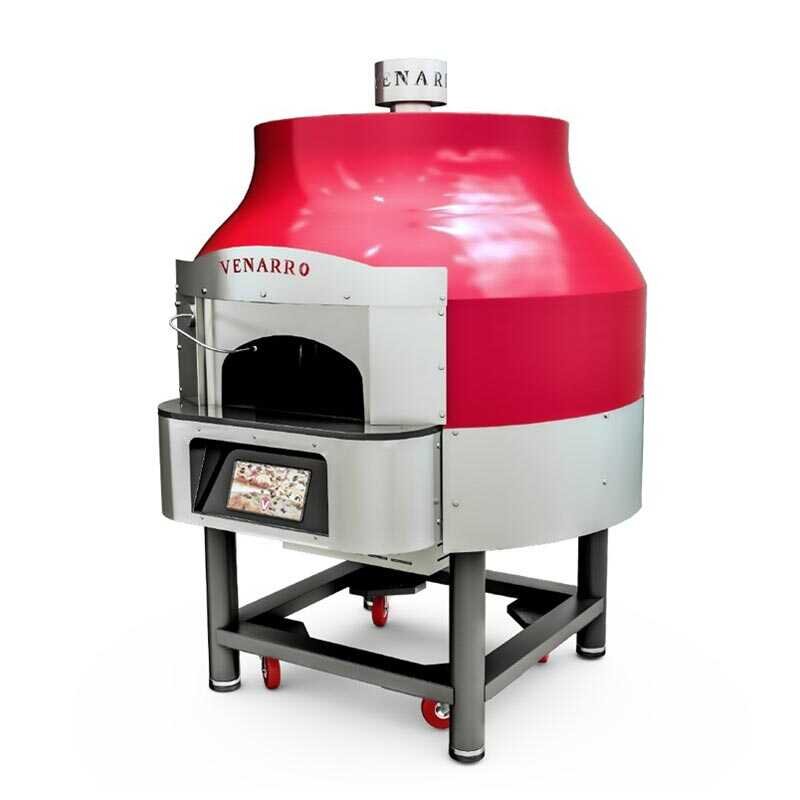Venarro Maestro 30 cm x 9 Pizza Kapasiteli Döner Tabanlı Pizza Fırını, LCD Ekranlı, Doğalgazlı, Kırmızı - Venarro