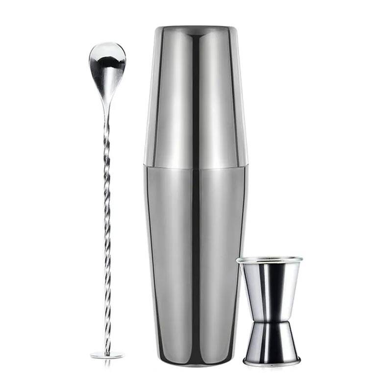 Vosco VB-KB3 3 Parça Boston Shaker Kokteyl Seti, Paslanmaz Çelik, 750 ml - 1