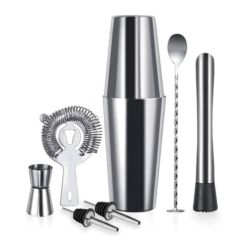 Vosco VB-KB7 7 Parça Boston Shaker Kokteyl Seti, Paslanmaz Çelik, 750 ml - 1