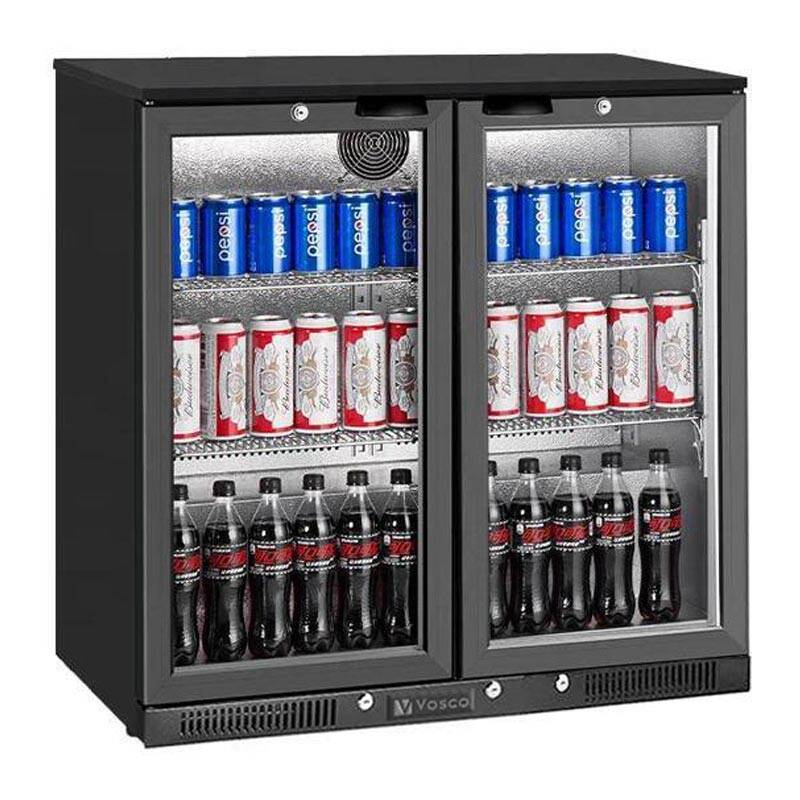 Vosco VBB-S250 2 Kapılı Bar Arkası Şişe Soğutucu Dolap, 238 Lt, İki Kapılı, Siyah - 1