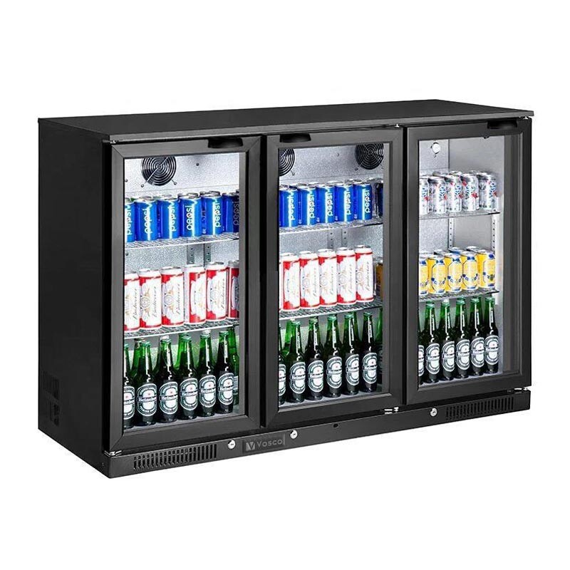 Vosco VBB-S350 3 Kapılı Bar Arkası Şişe Soğutucu Dolap, 338 Lt, Üç Kapılı, Siyah - Vosco