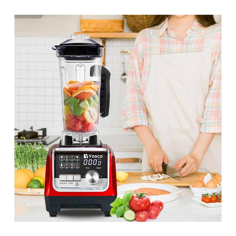 Vosco VHS-206C Pro Dijital Buz Kırıcı Bar Blender, 2 Lt, 2200 W, Led Ekran, Kırmızı - 2
