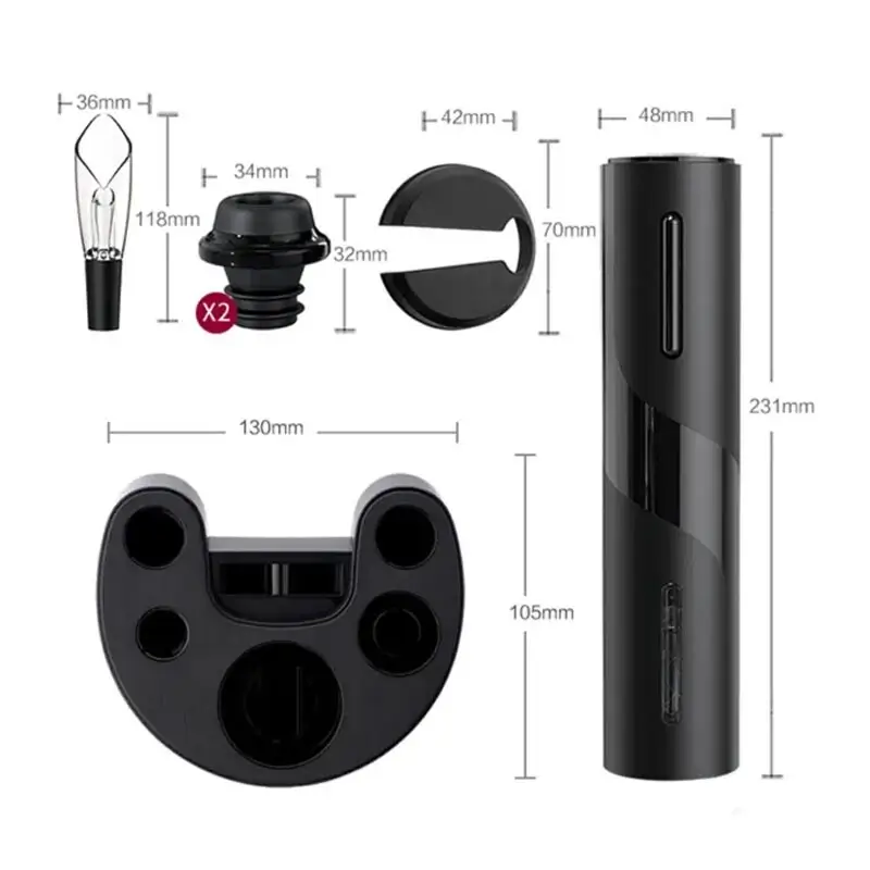 Vosco VNS-01 Wine Opener Otomatik Tirbuşon Şarap Açacağı, Elektrikli, Siyah - Vosco (1)
