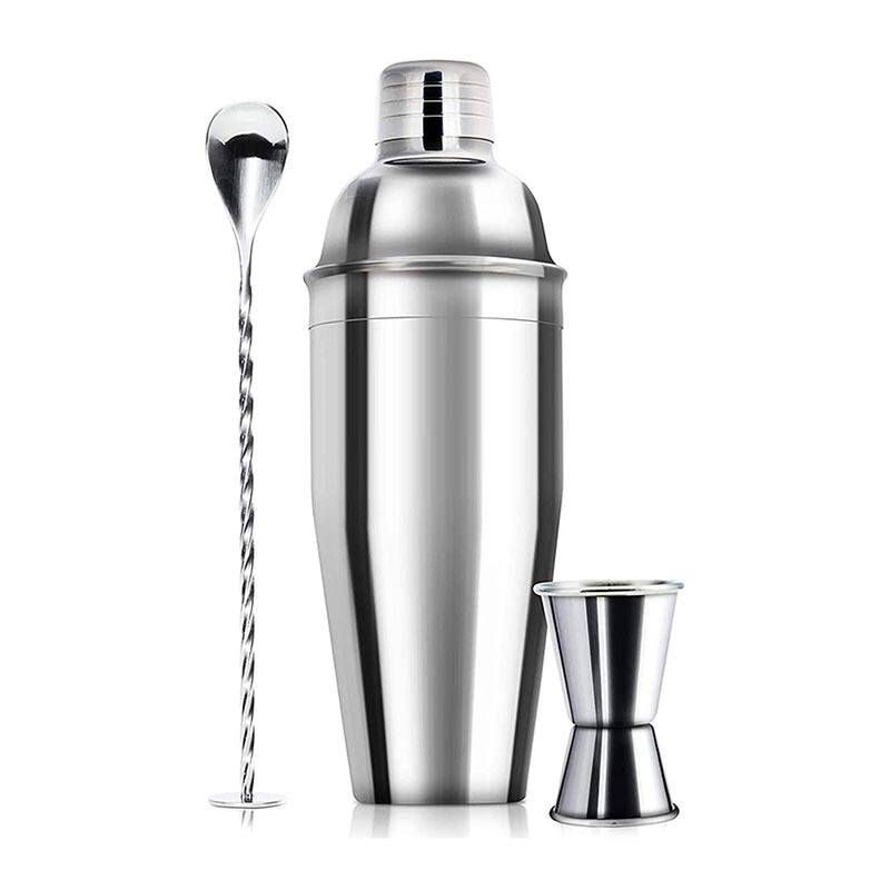 Vosco VSC-K3 3 Parça Bar Kokteyl Seti, Paslanmaz Çelik, 750 ml - 1