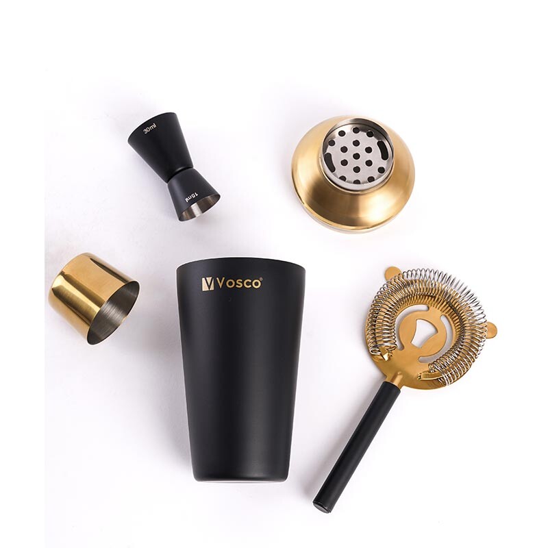 Vosco VSC-K3G 3 Parça Golden Bar Kokteyl Seti, Gold Siyah - 2
