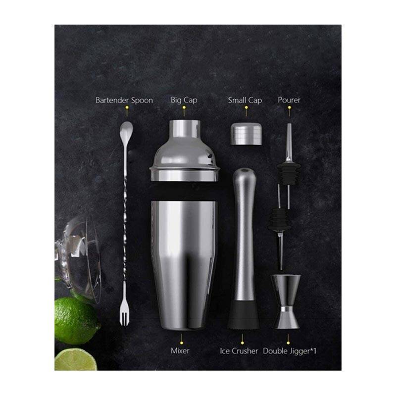 Vosco VSC-K6 6 Parça Bar Kokteyl Seti, Paslanmaz Çelik, 750 ml - 2