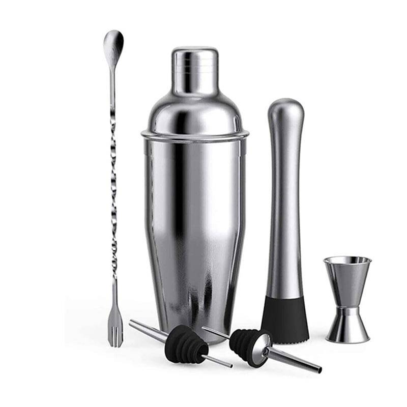 Vosco VSC-K6 6 Parça Bar Kokteyl Seti, Paslanmaz Çelik, 750 ml - 1