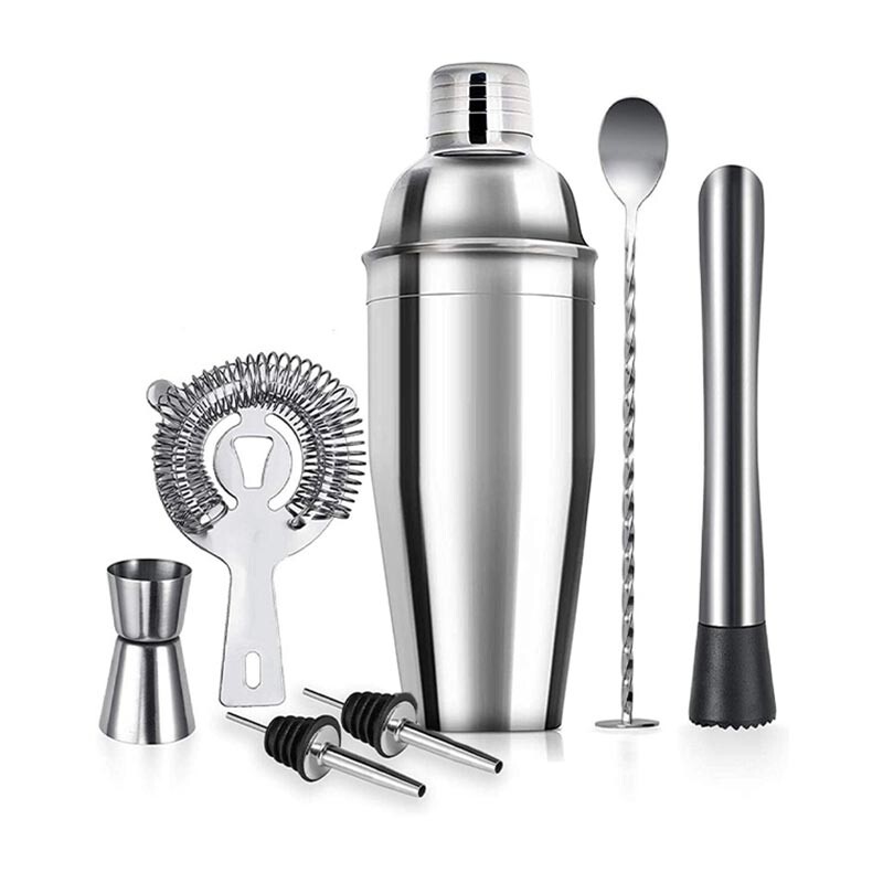 Vosco VSC-K7 7 Parça Bar Kokteyl Seti, Paslanmaz Çelik, 750 ml - 1
