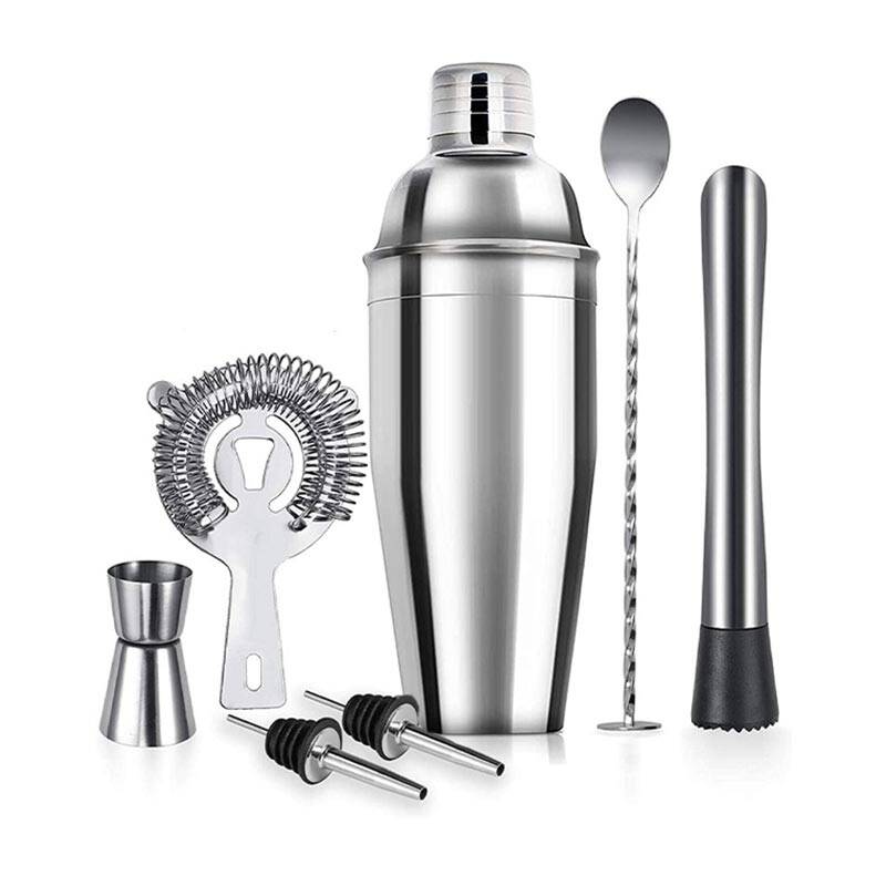 Vosco VSC-K7 7 Parça Bar Kokteyl Seti, Paslanmaz Çelik, 750 ml - 1