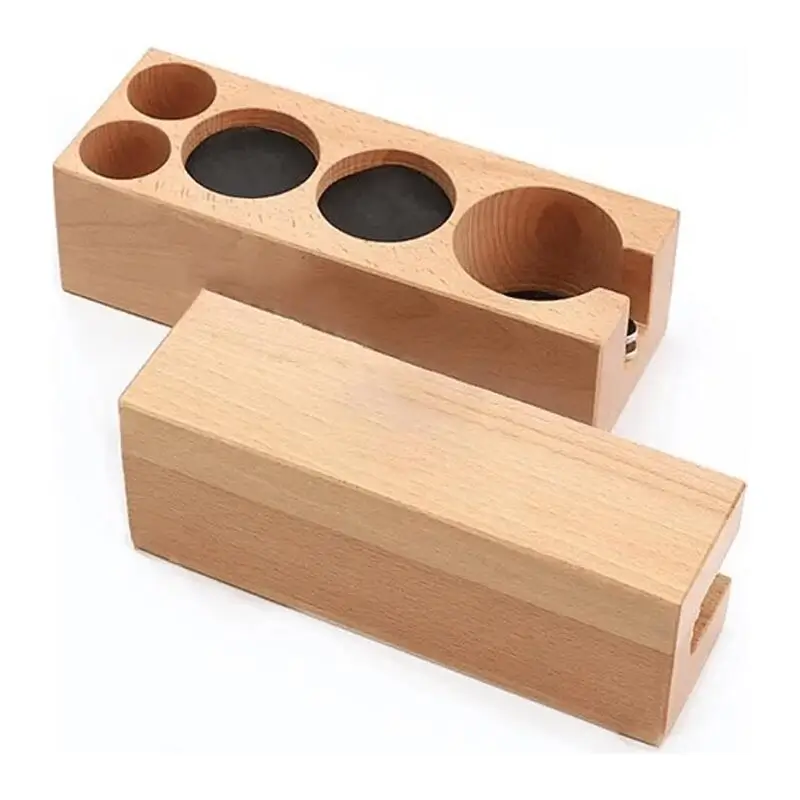 Vosco VSC-MT4 5 Gözlü Ahşap Tamper Standı, Kayın Ağacı - 1