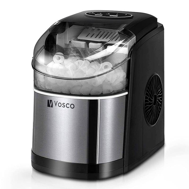 Vosco VSCB-12B Hazneli, Ev Tipi Buz Makinesi, 12 kg/gün Kapasiteli, Ultra Sessiz, Siyah - 1