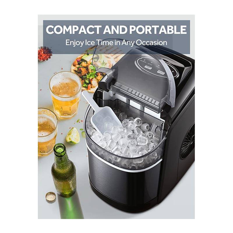 Vosco VSCB-12B Hazneli, Ev Tipi Buz Makinesi, 12 kg/gün Kapasiteli, Ultra Sessiz, Siyah - 2