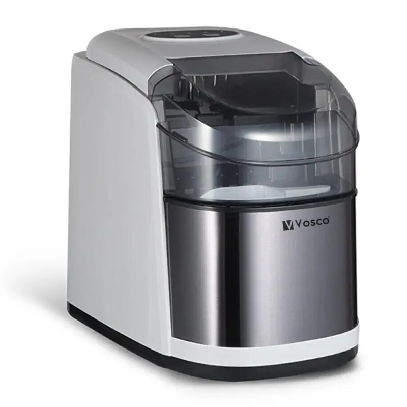 Vosco VSCB-12B Hazneli Ev Tipi Parmak Buz Makinesi, 12 kg/gün Kapasiteli, Ultra Sessiz, Gri - Vosco (1)