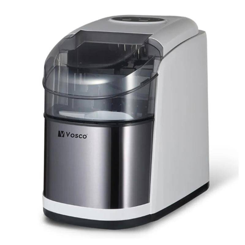 Vosco VSCB-12B Hazneli Ev Tipi Parmak Buz Makinesi, 12 kg/gün Kapasiteli, Ultra Sessiz, Gri - 1
