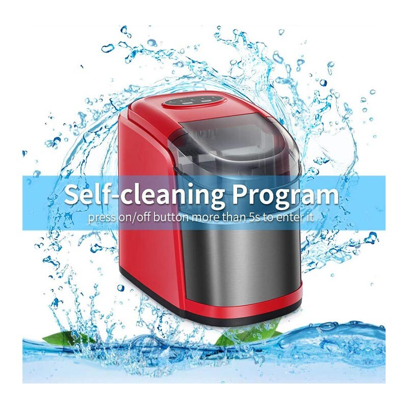 Vosco VSCB-12B Hazneli Ev Tipi Parmak Buz Makinesi, 12 kg/gün Kapasiteli, Ultra Sessiz, Kırmızı - 4