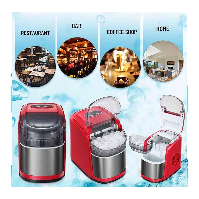 Vosco VSCB-12B Hazneli Ev Tipi Parmak Buz Makinesi, 12 kg/gün Kapasiteli, Ultra Sessiz, Kırmızı - 5