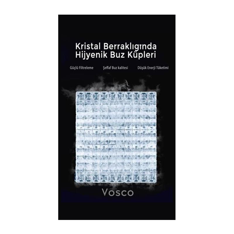 Vosco VSCB-25C Aura Seri Hazneli Tezgahaltı Küp Buz Makinesi, 25 kg/gün Kapasiteli, Enerji Tasarruflu - 3