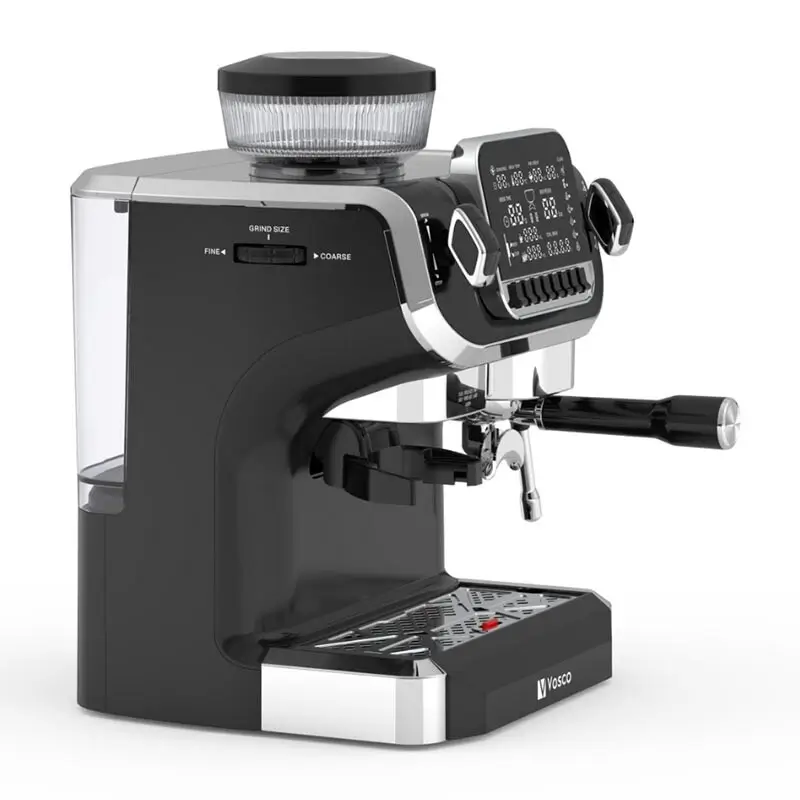 Vosco VST-520ECS Öğütücülü Barista Espresso Kahve Makinesi, 1 Gruplu, 2 Lt. Su Tankı, Siyah - Vosco (1)