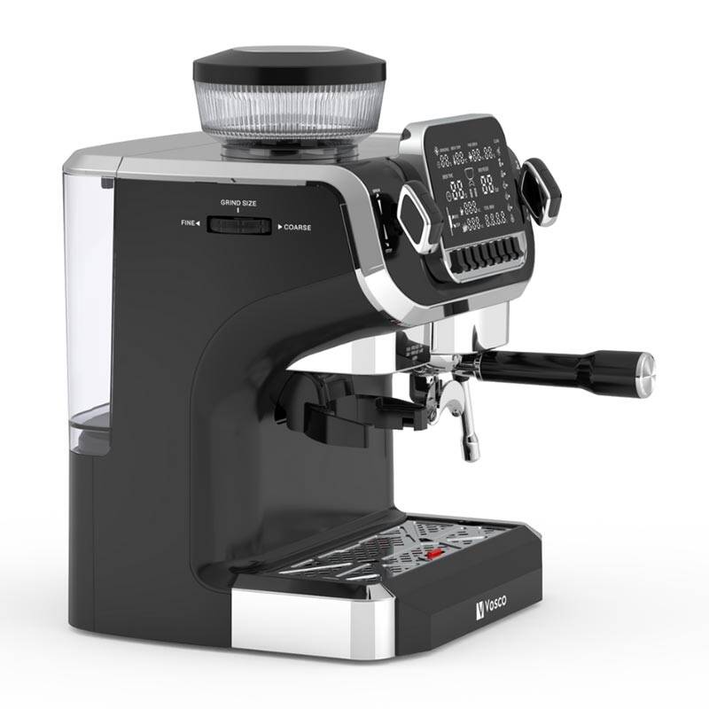 Vosco VST-520ECS Öğütücülü Barista Espresso Kahve Makinesi, 1 Gruplu, 2 Lt. Su Tankı, Siyah - 2