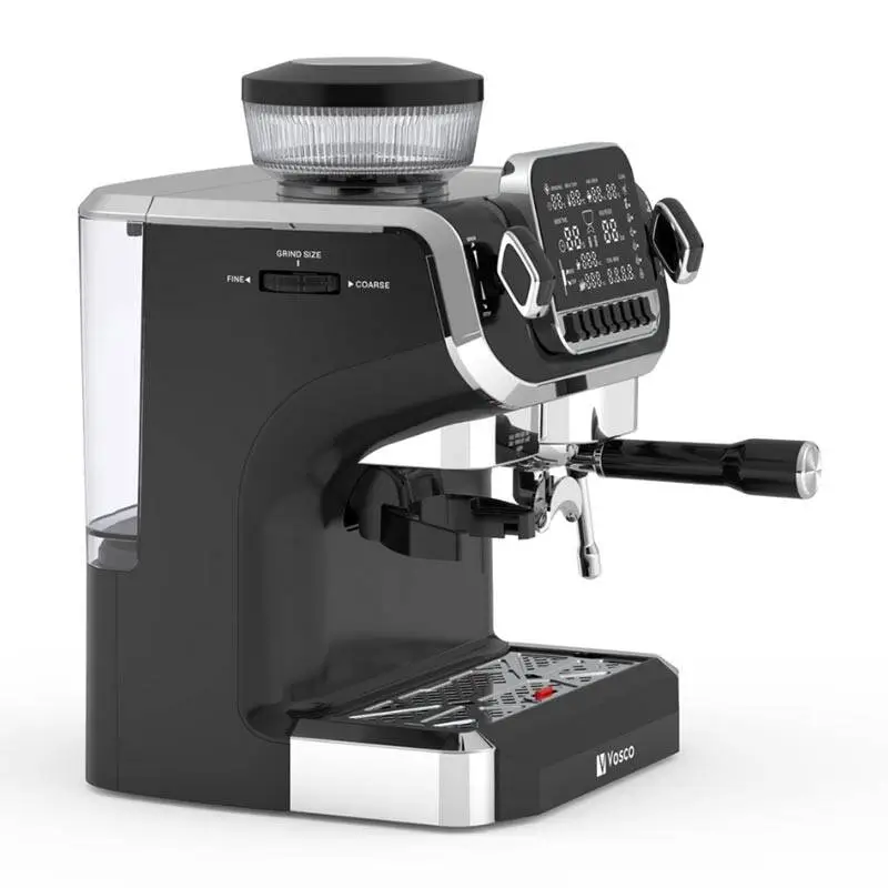 Vosco VST-520ECS Öğütücülü Barista Espresso Kahve Makinesi, 1 Gruplu, 2 Lt. Su Tankı, Siyah - 2