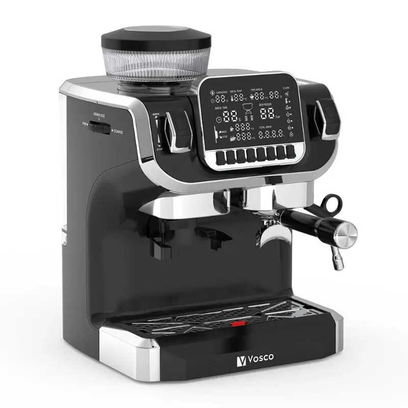Vosco VST-520ECS Öğütücülü Barista Espresso Kahve Makinesi, 1 Gruplu, 2 Lt. Su Tankı, Siyah - 3
