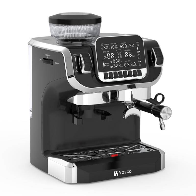 Vosco VST-520ECS Öğütücülü Barista Espresso Kahve Makinesi, 1 Gruplu, 2 Lt. Su Tankı, Siyah - 3