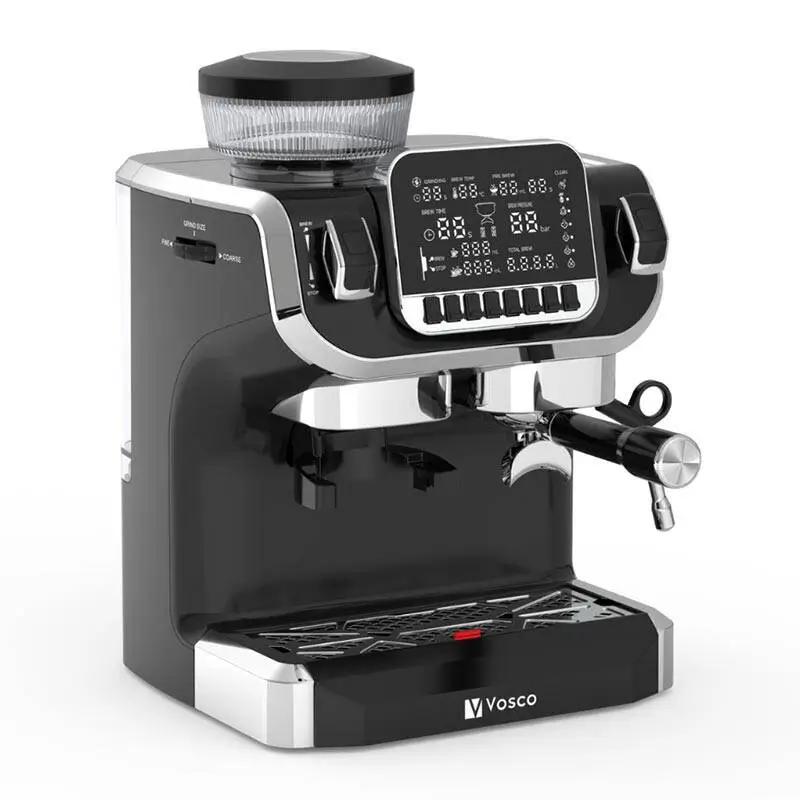 Vosco VST-520ECS Öğütücülü Barista Espresso Kahve Makinesi, 1 Gruplu, 2 Lt. Su Tankı, Siyah - 3