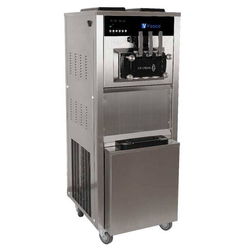 Vosco VXY-P965S Pro Silver Soft 3 Kollu Dondurma Makinesi, Çift Hazneli, 20-28 Lt, 2050 W - 2