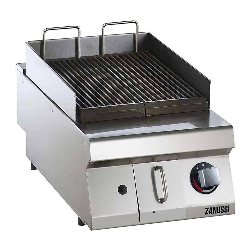 Zanussi 372042 Powergrill Sulu Döküm Izgara, Paslanmaz Çelik Gövde, 400x700x250 mm, Gazlı - 1