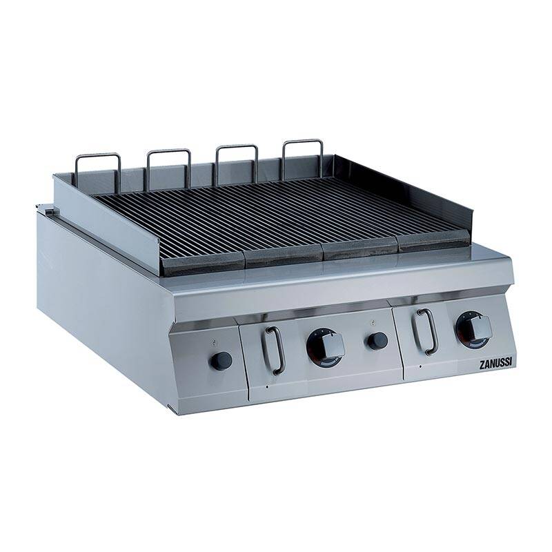 Zanussi 372043 Powergrill Sulu Döküm Izgara, Paslanmaz Çelik Gövde, 800x700x250 mm, Gazlı - 1