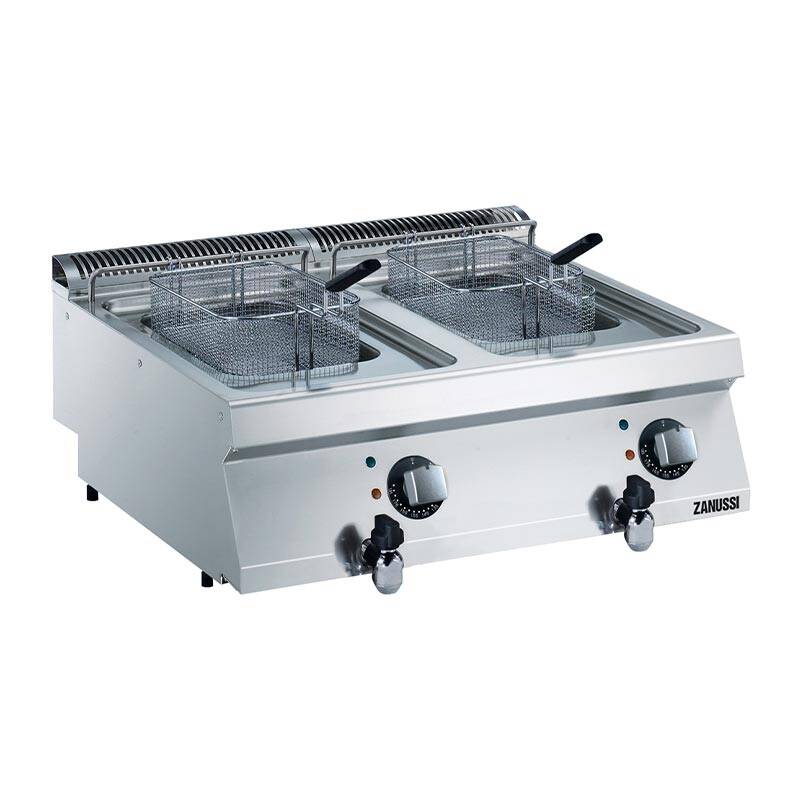 Zanussi 372076 V Tip Hazneli Set Üstü Fritöz, 2x7 Lt, 800x700x250 mm, Elektrikli - 1