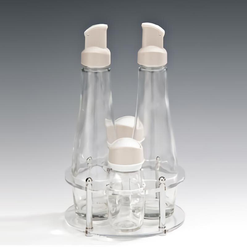 Zicco 8501 Akrilik Standlı Yağlık Sirkelik Tuzluk Biberlik Takımı, 4'lü, Beyaz - Zicco