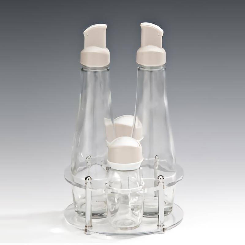 Zicco 8501 Akrilik Standlı Yağlık Sirkelik Tuzluk Biberlik Takımı, 4'lü, Beyaz - 1