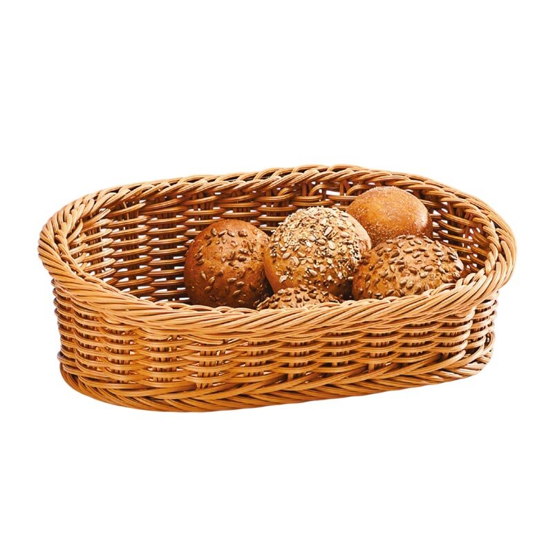 Zicco B-OT5224 Oval Ekmek Sepeti, Plastik, Eğimli, Açık Kahverengi, 30x45x14x8 cm - Zicco