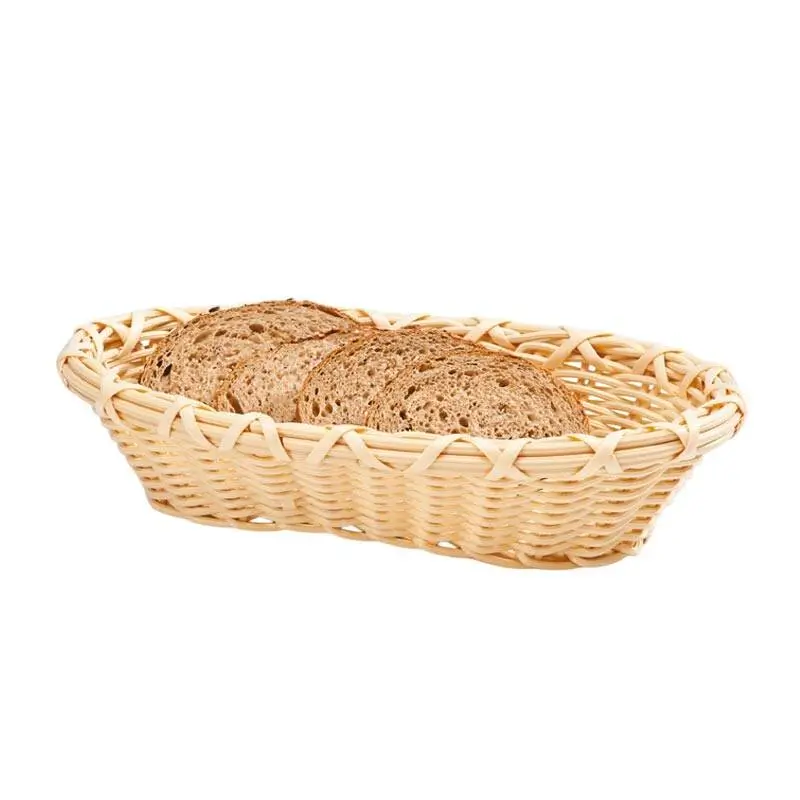 Zicco B-OV-4155 Oval Ekmek Sepeti, Hasır Görünümlü, Plastik, 20x29x7 cm - 1