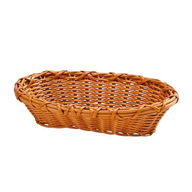 Zicco B-OV-4155 Oval Ekmek Sepeti, Hasır Görünümlü, Plastik, Koyu Kahverengi, 20x29x7 cm - 1