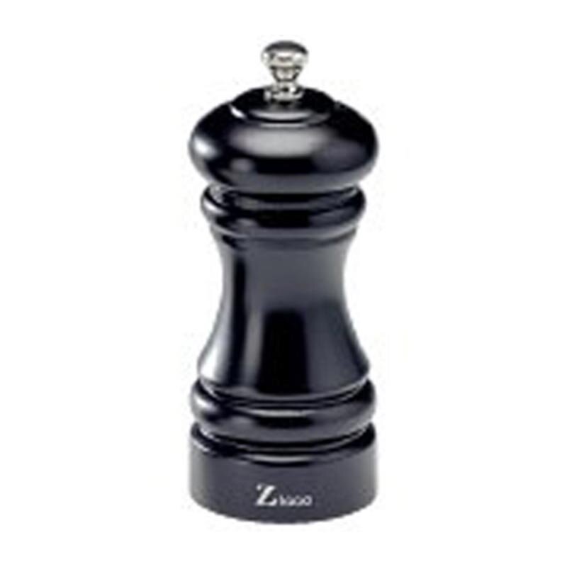 Zicco BR-45 Ahşap Biber Değirmeni, Çelik Hazneli, Siyah, 11.5 cm - Zicco