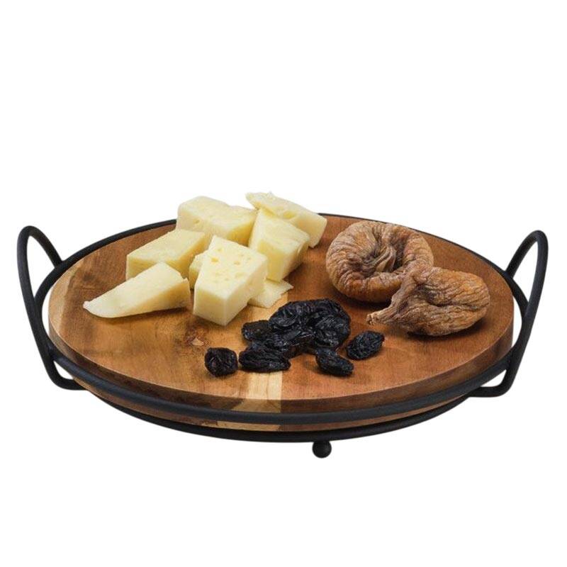 Zicco CH-0020 Teşhir Standı, Ahşap, Siyah Metal Ayaklı, 21 cm - 1