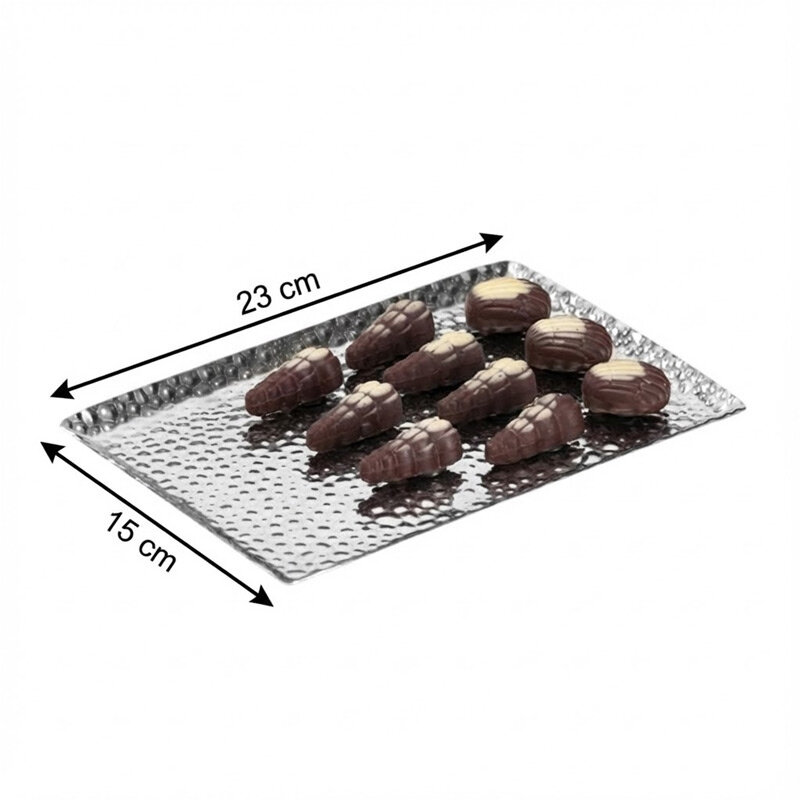 Zicco CPY-1 Çikolata Teşhir Tepsisi, Çelik, Gümüş Renk, 15x23 cm - Zicco (1)