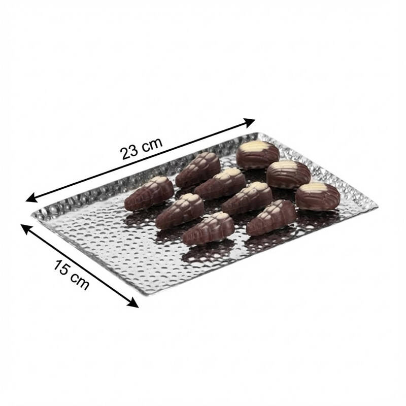 Zicco CPY-1 Çikolata Teşhir Tepsisi, Çelik, Gümüş Renk, 15x23 cm - 2