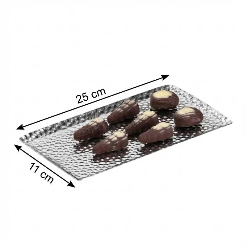 Zicco CPY-2 Çikolata Teşhir Tepsisi, Çelik, Gümüş Renk, 11x25 cm - 2
