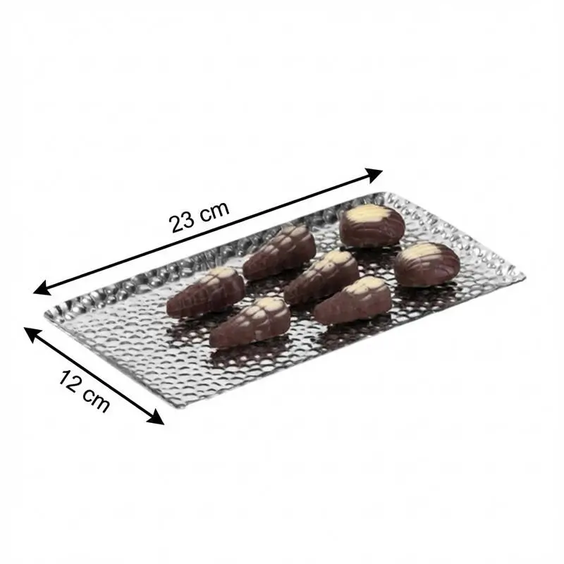 Zicco CPY-4 Çikolata Teşhir Tepsisi, Çelik, Gümüş Renk, 12x23 cm - 2