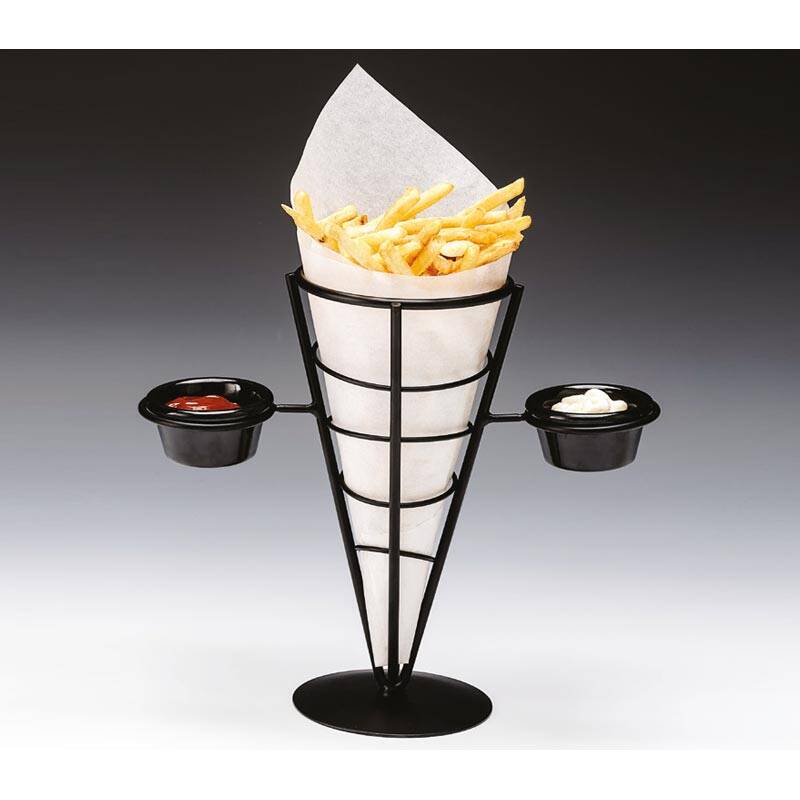 Zicco CS-77934 Patates Servis Standı, Sabit Sosluklu, Siyah, 12x24.5 cm - 1