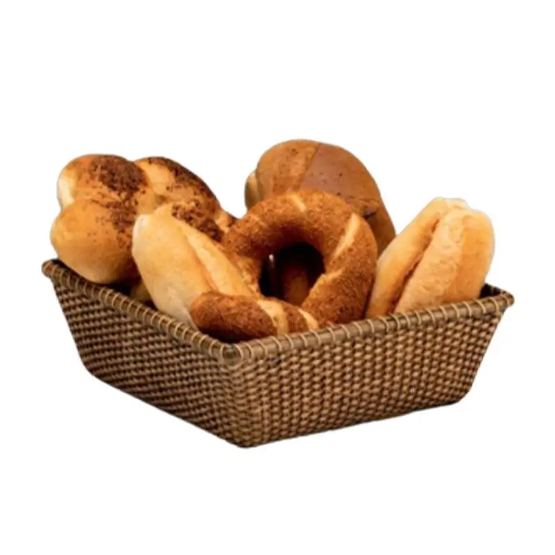 Zicco JF-019-2B Rattan Ekmek Sepeti, Koyu Kahverengi, 29x29 cm - 1