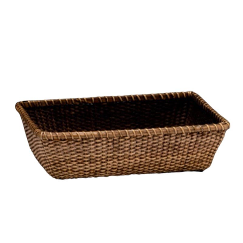 Zicco JF019-4B Rattan Ekmek Sepeti, Koyu Kahverengi, 34.5x24 cm - Zicco