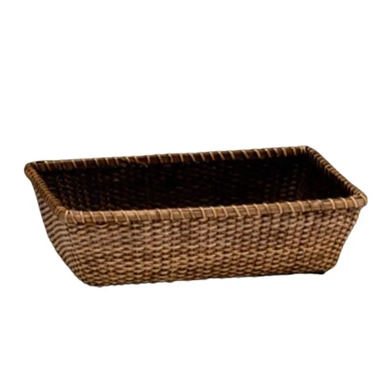 Zicco JF019-4B Rattan Ekmek Sepeti, Koyu Kahverengi, 34.5x24 cm - 1
