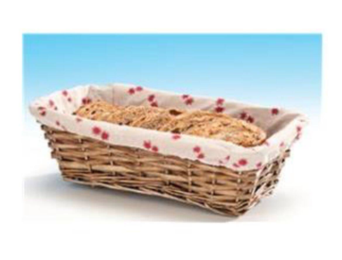 Zicco JN-13056 Hasır Ekmek Sepeti, Dikdörtgen, Açık Kahverengi, 15x30x9 cm - 1