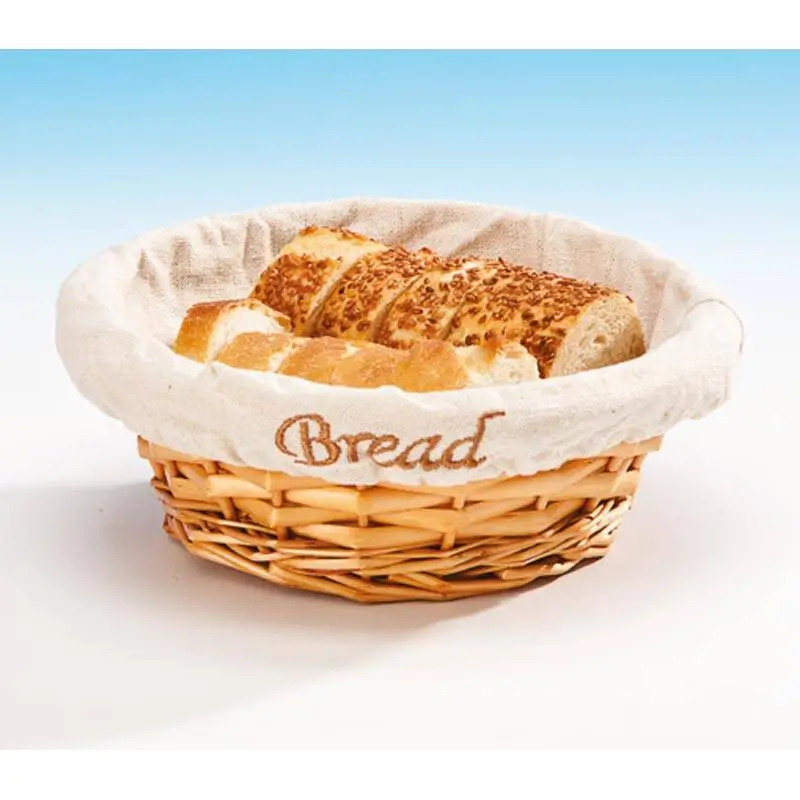 Zicco JN-197 Bezli Ekmek Sepeti, Yuvarlak Model, Açık Kahverengi, 18x6 cm - 1