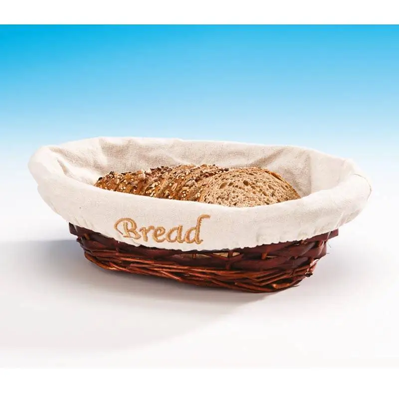 Zicco JN-2313 Bezli Ekmek Sepeti, Oval, Koyu Kahverengi, 28x21x9 cm - 1